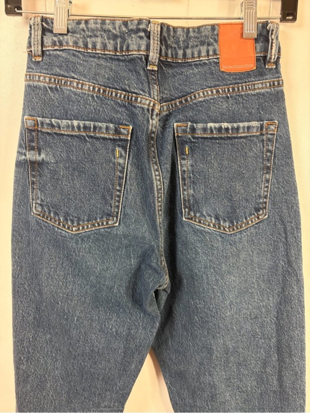 Zara Cropped Straight Leg Mom Jeans 90s Size 2 Denim Dark Wash Cotton Minimalist - Picture 4 of 8